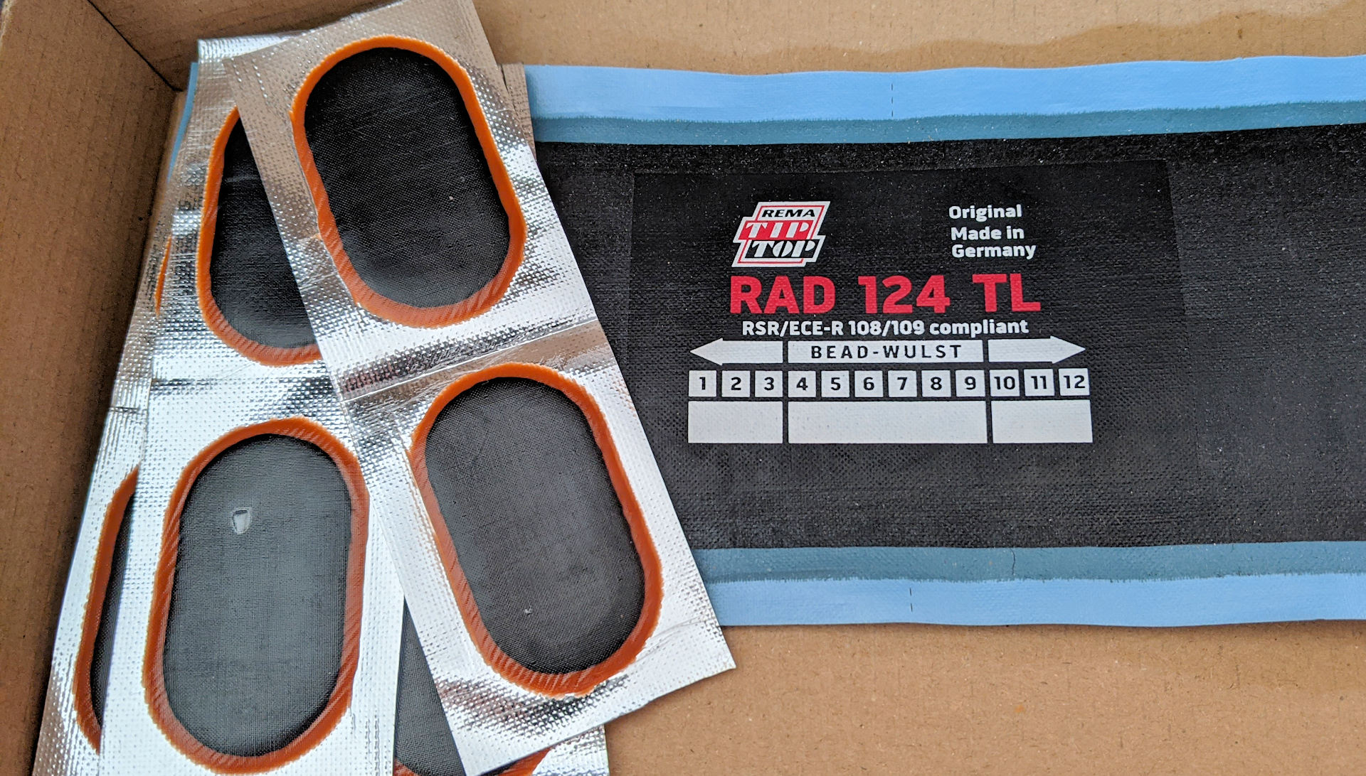 RAD 124 TL Reifenpflaster und Flicken für Gummi Schlauch