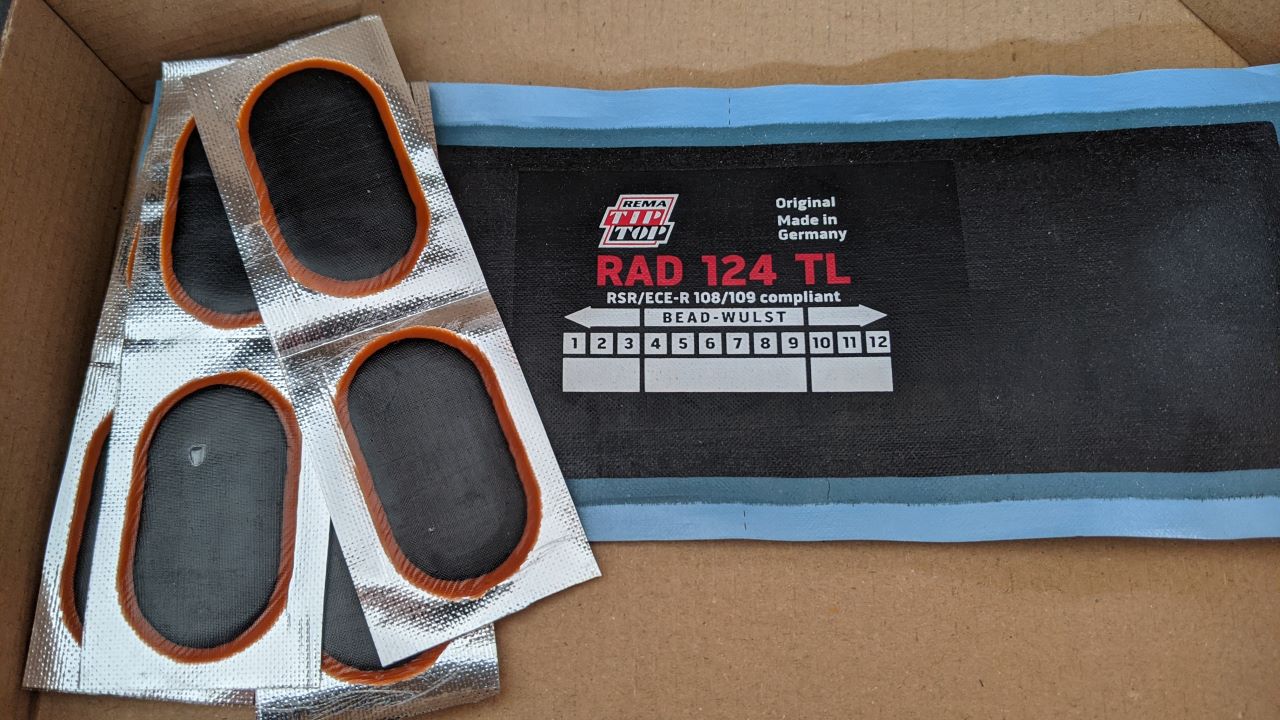 RAD 124 TL Reifenpflaster und Flicken für Gummi Schlauch