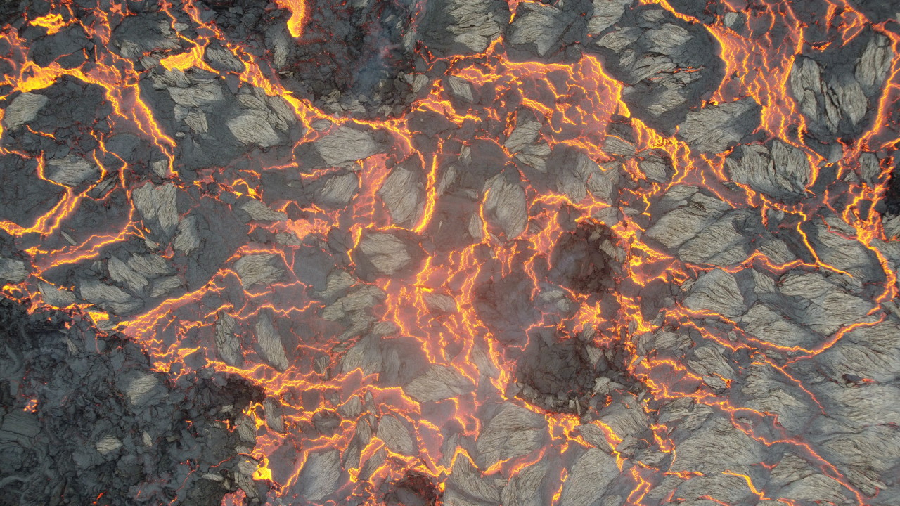 Luftbild der Vulkan Lava Meradalir Vulkan Island 2022