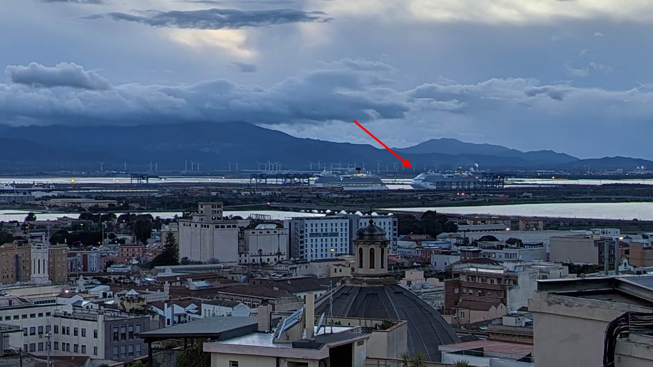 Blick von der Bastion di Saint Remy Cagliari nach Westen 