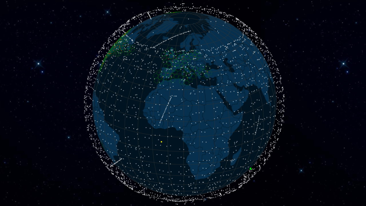 Grafik einer Starlink Satelliten Konstellation