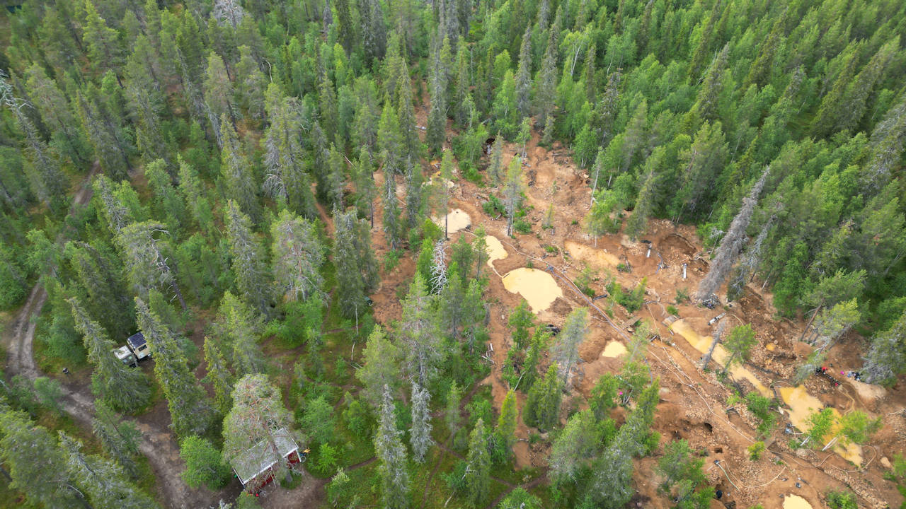 Luftbild Goldfeld Tankavaara