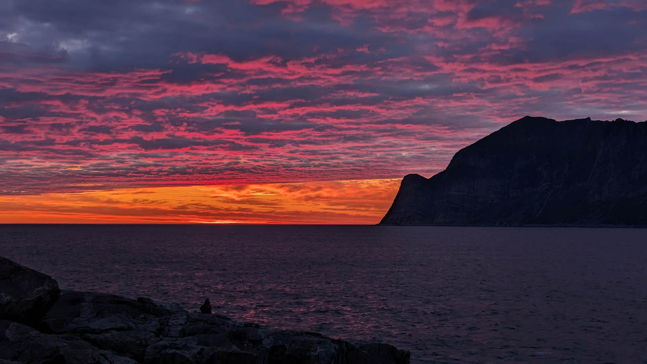 Prächtiger Sonnenuntergang in Norwegen