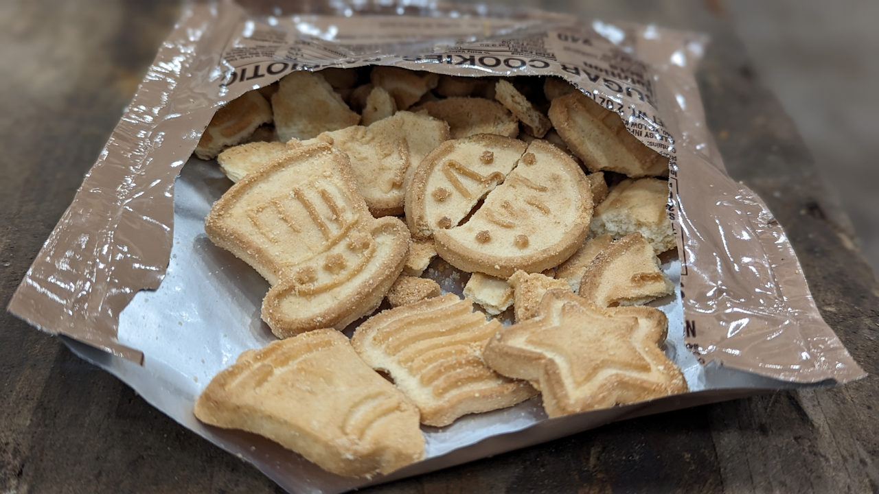 Nahaufnahme MRE Sugar Cookies, Patriotic