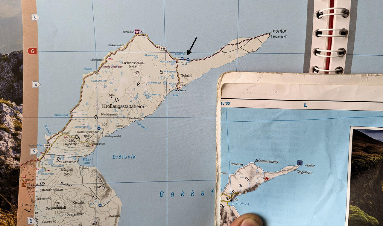 Vergleich zwischen zwei Island Landkarten in der Auflösung 1:150.000 und 1:400.000 am Beispiel Langanes
