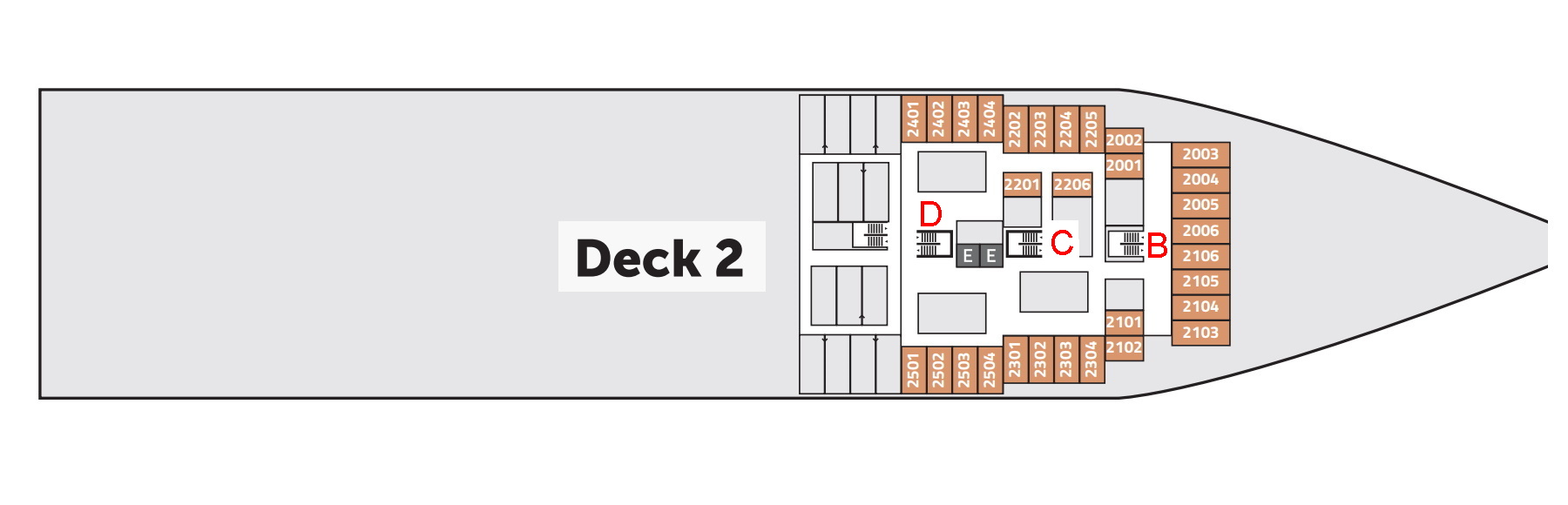 Deckplan Kabinen Norröna Deck 2