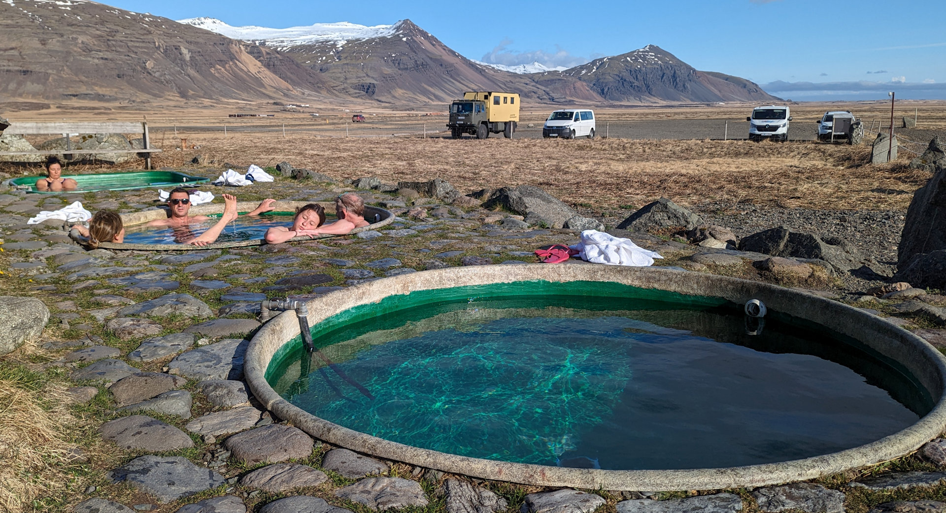 Hoffell Hot Tubs Thermalquellen, Road 984 bei Höfn Island