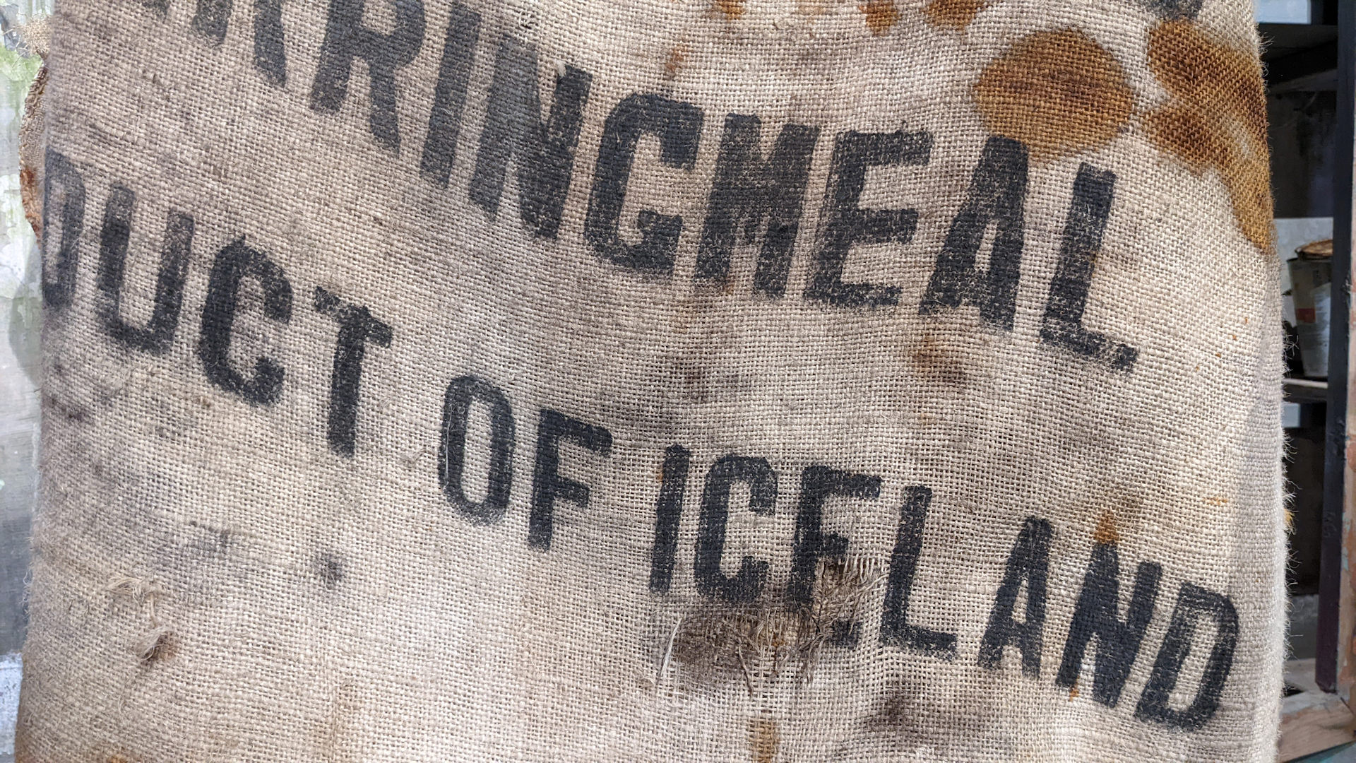 Stoffsack für Fischmehl aus Djupavik