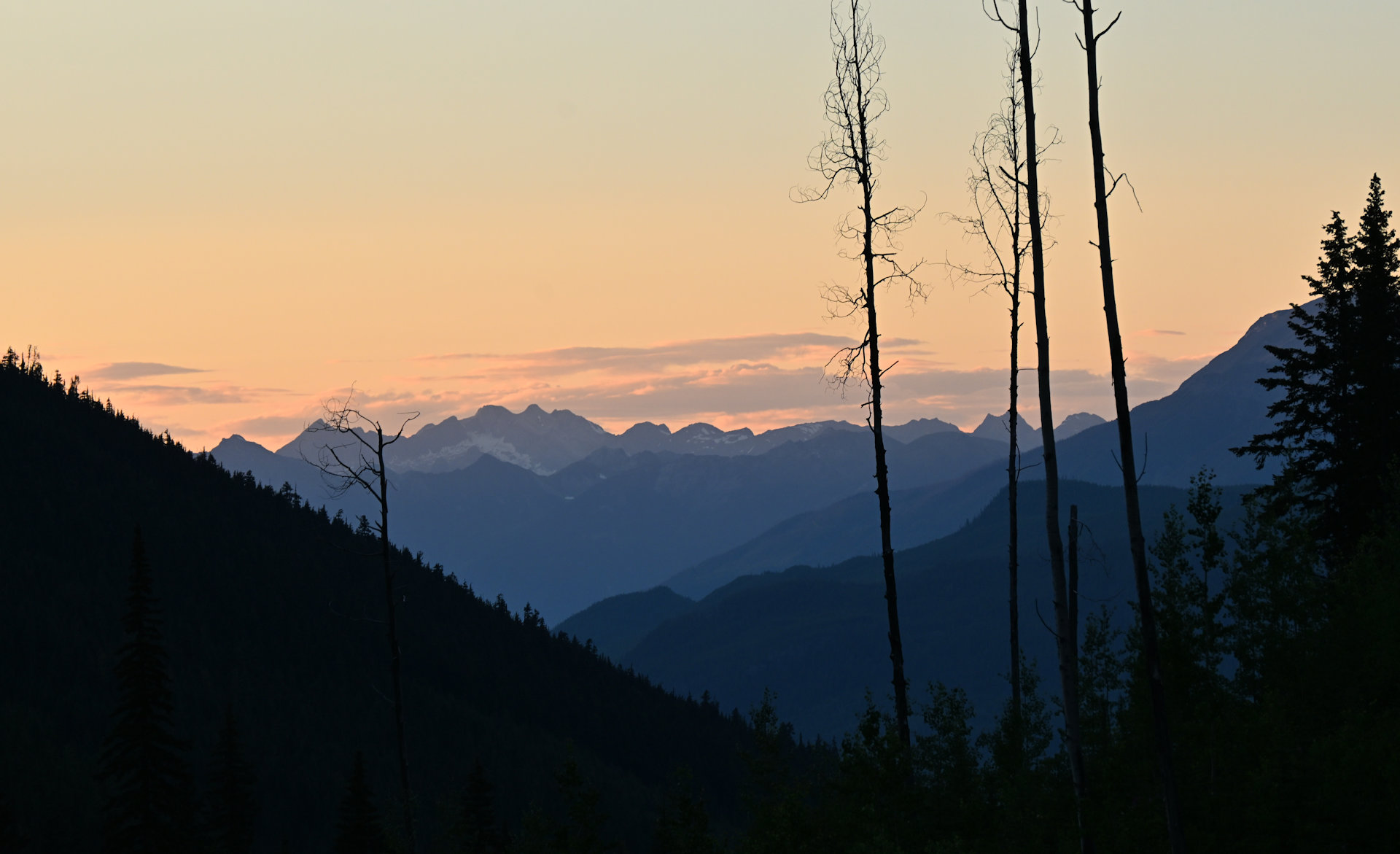 Sonnenuntergang in den Rocky Mountains 