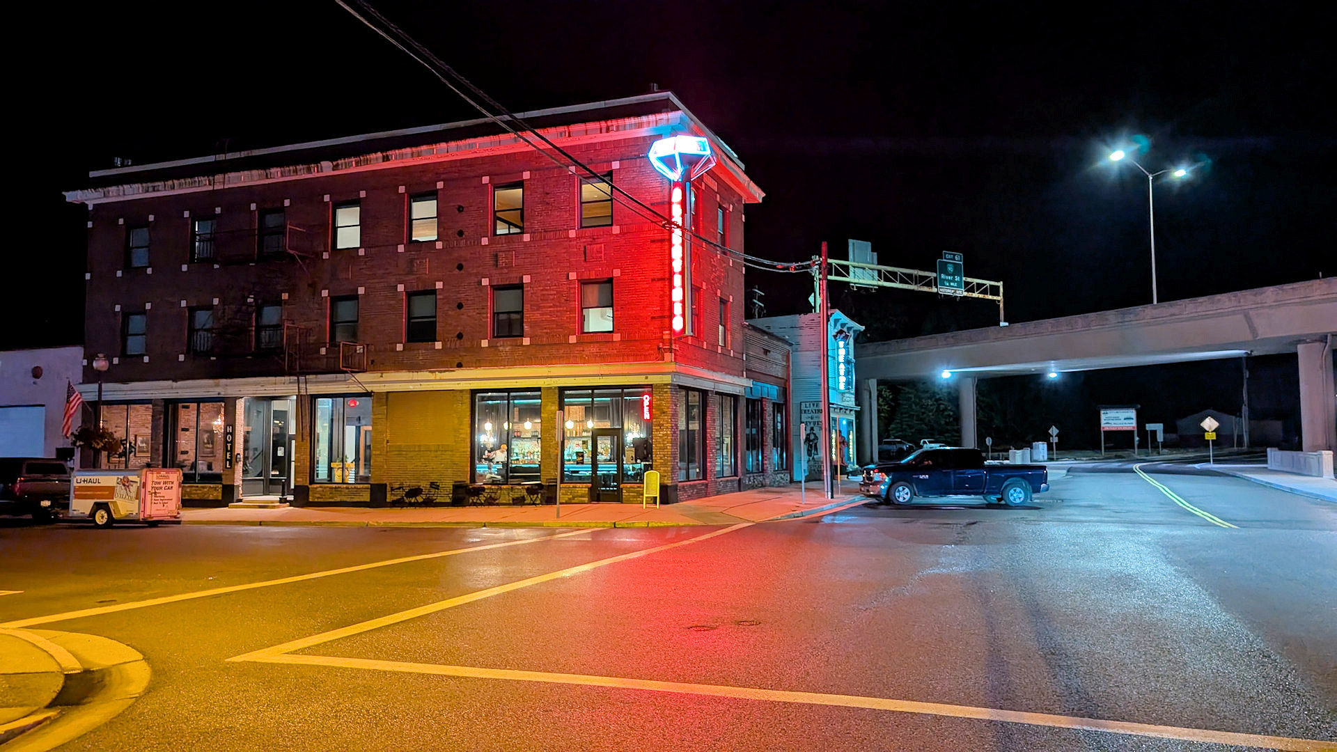 Nachtaufnahme in Wallace Idaho 