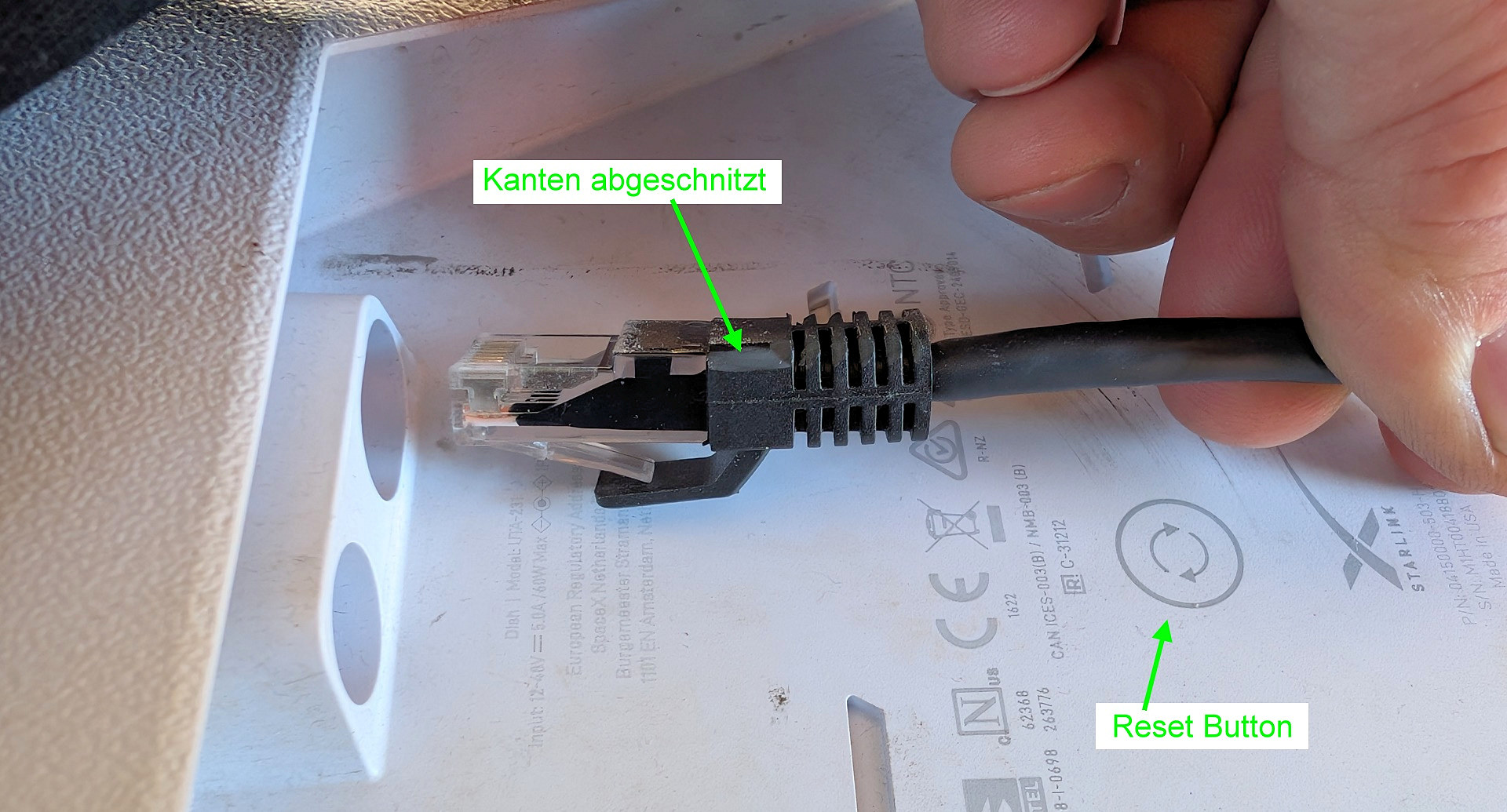 RJ45 10/100 Netzwerk Kabel was passend für den Starlink Mini gemacht wurde