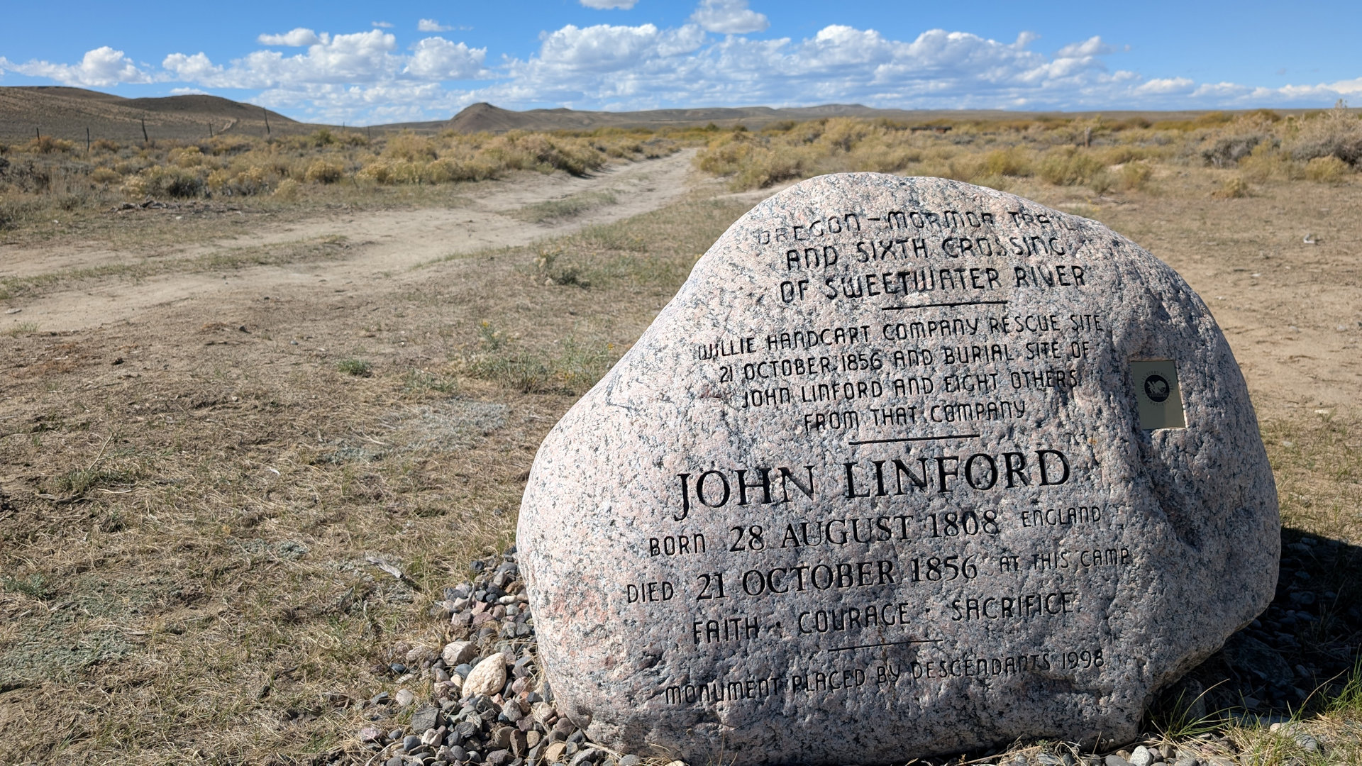 John Linfort Gedächtnis Stein Sweetwater Crossing