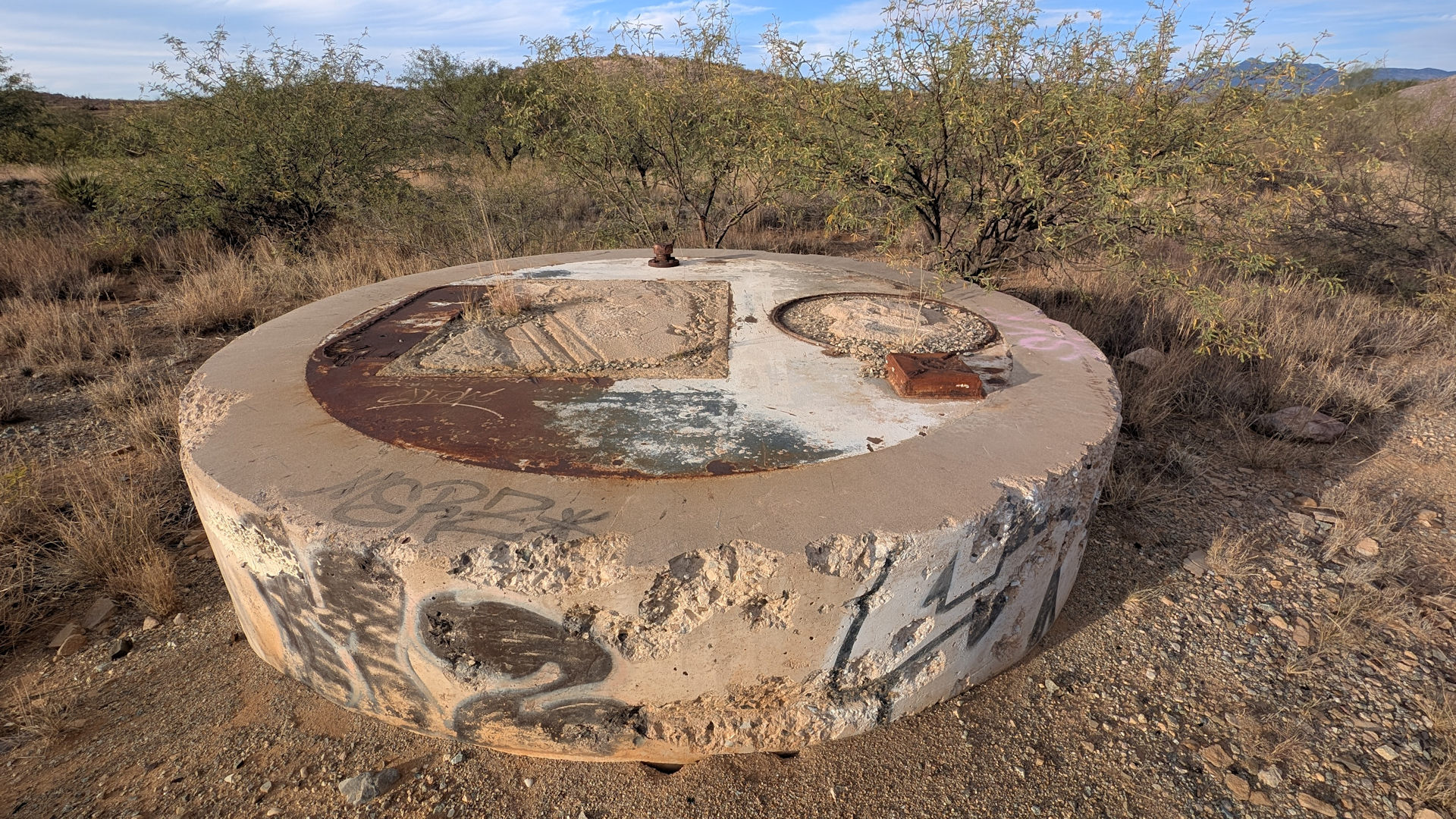 Betonfundament einer HF Antenne Titan II Missile Site 571-4