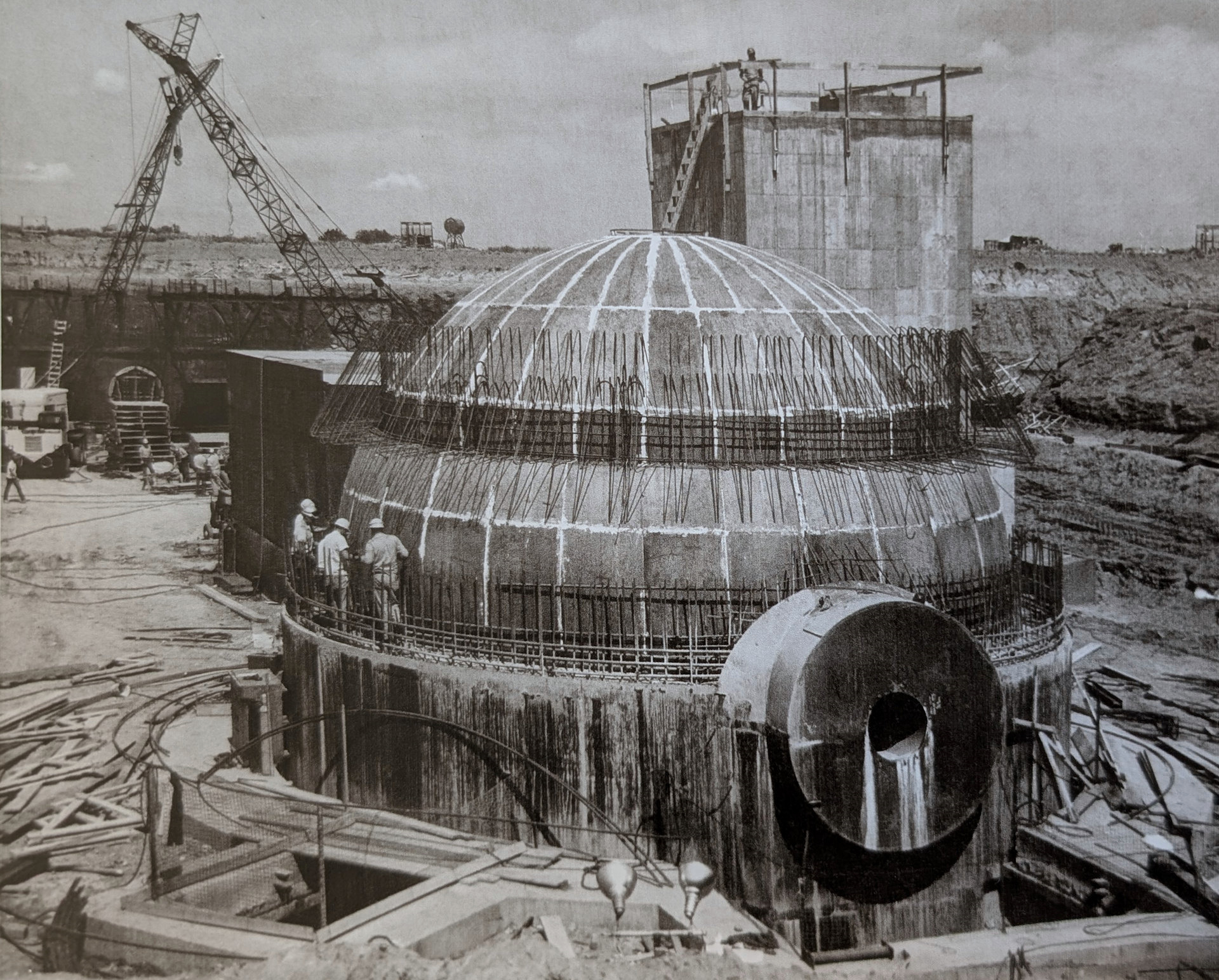 Historische Aufnahme beim Bau der Titan II Kommandozentrale