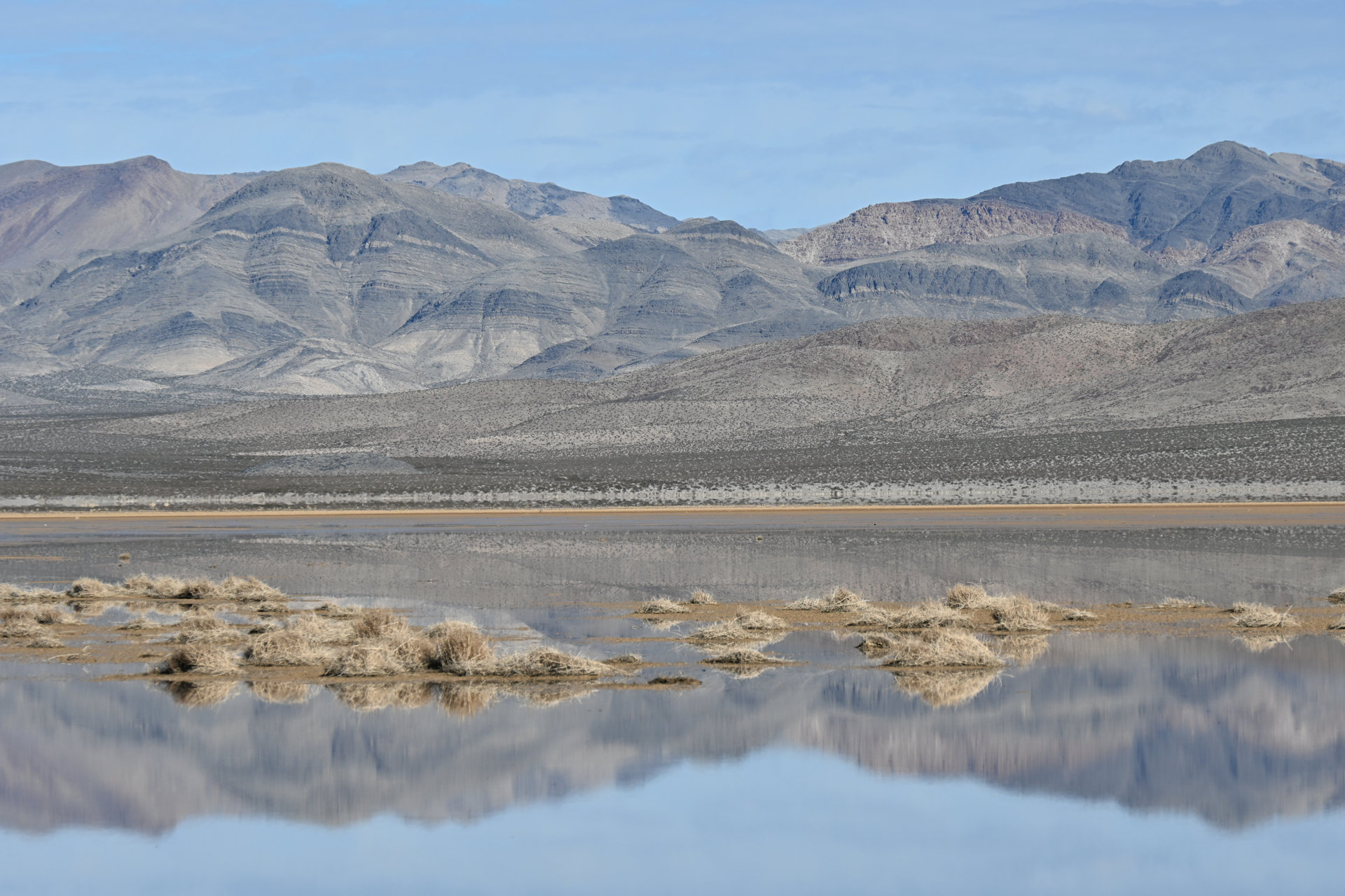 Überschwemmung im Tal der wandernden Steine Death Valley Nationalpark