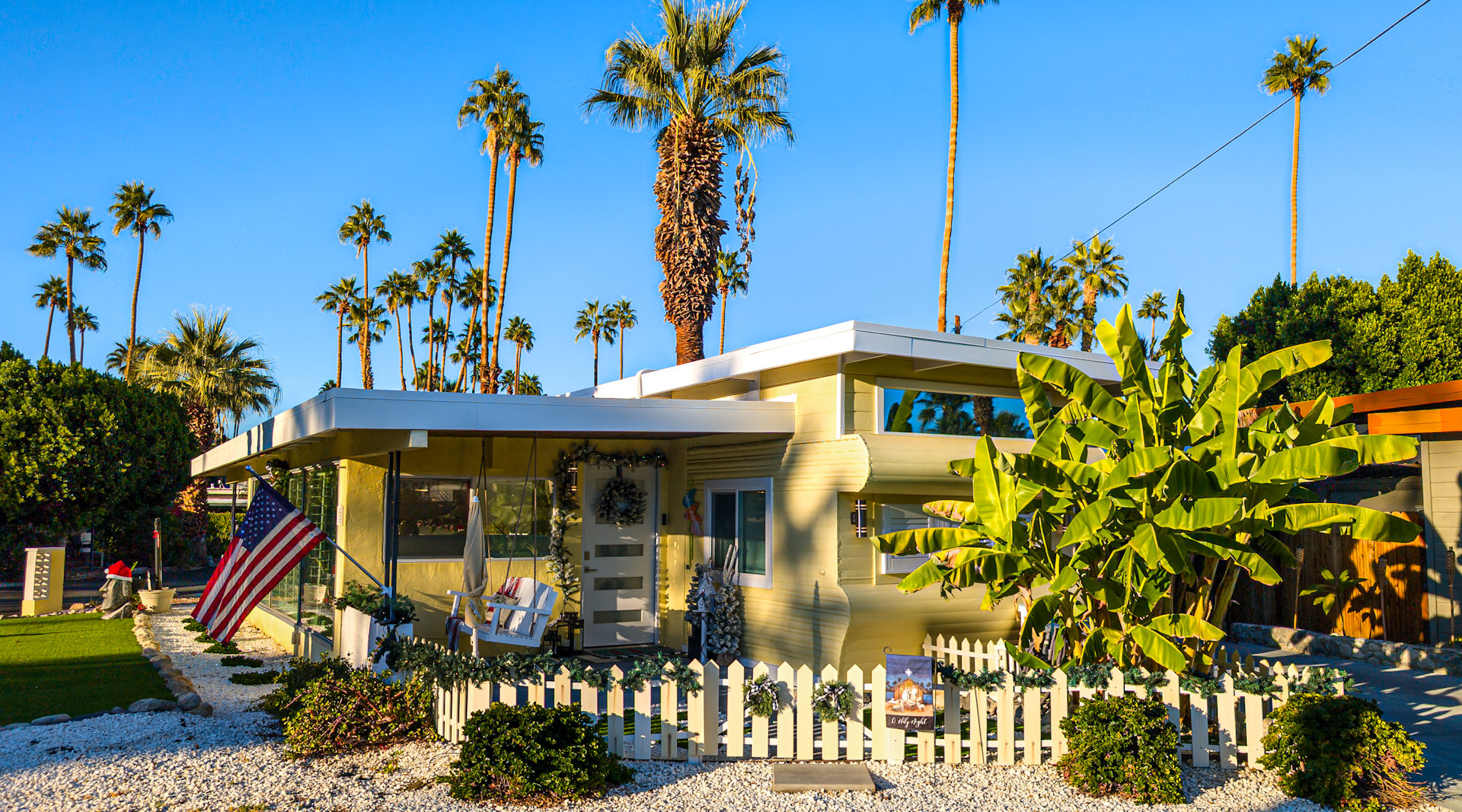 Wohnmobil als stationäres Haus im Sahara Mobile Home Park Palm Springs