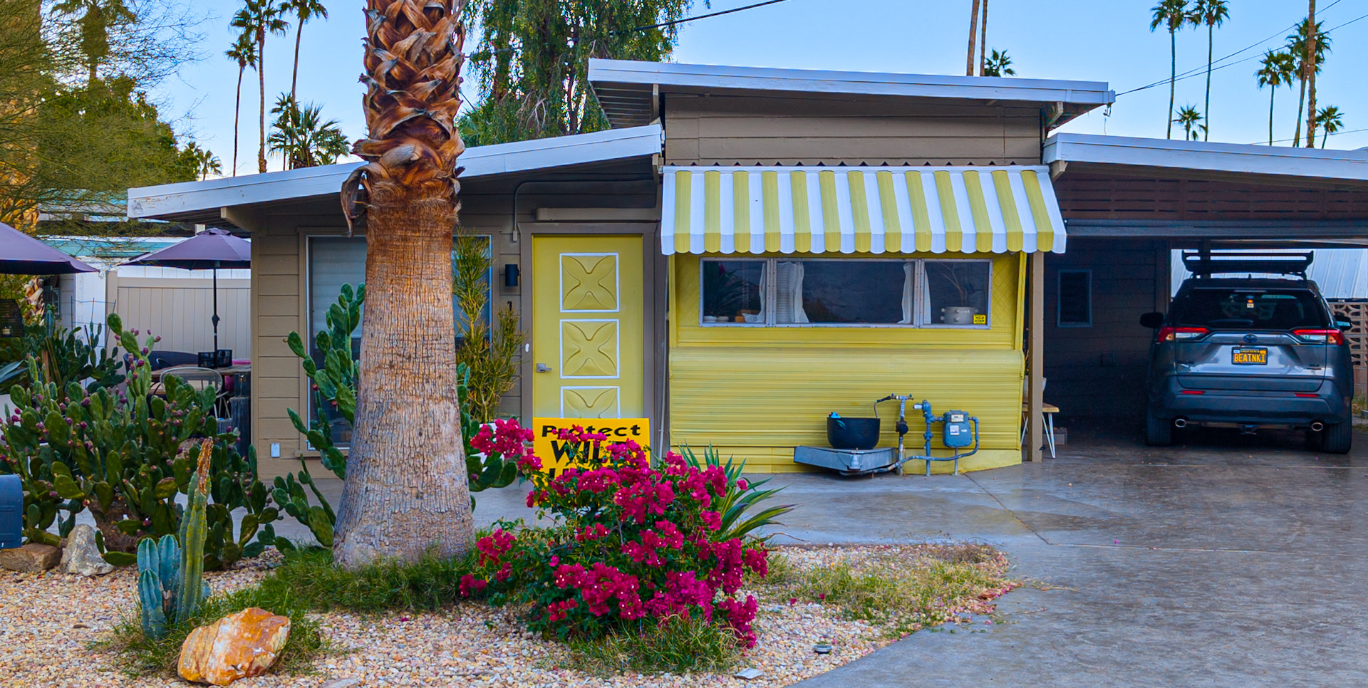 Wohnmobil als stationäres Haus im Sahara Mobile Home Park Palm Springs