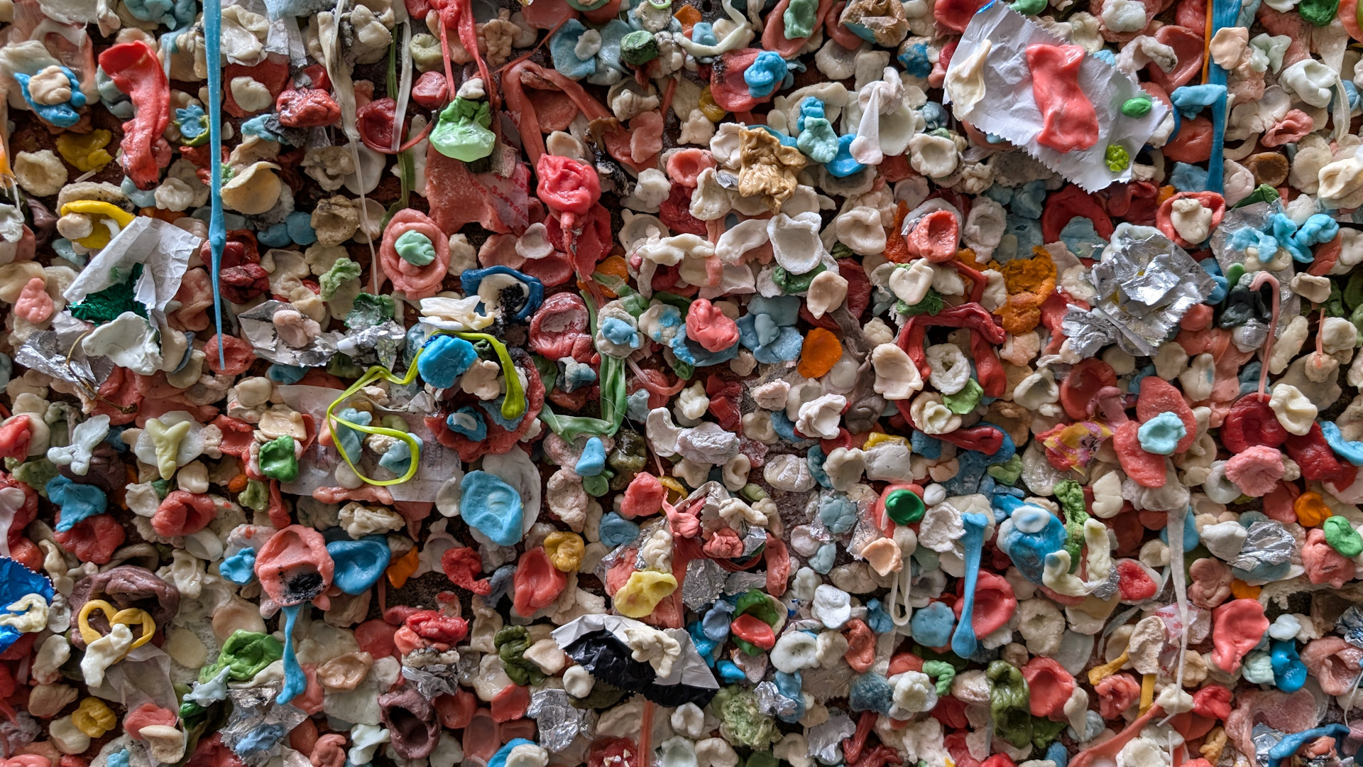 Bunte Kaugummis der Gum Wall Seattle