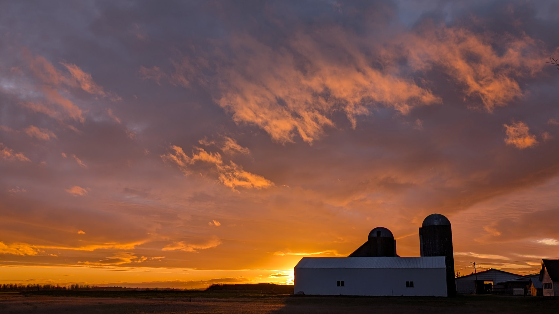 Sonnenuntergang im ländlichen Washington