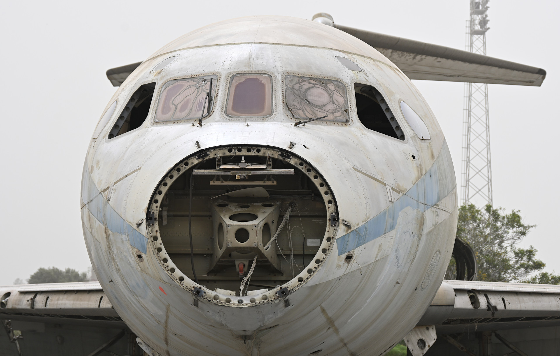 Nase vom Trident Flugzeug Wrack im Flughafen Nikosia