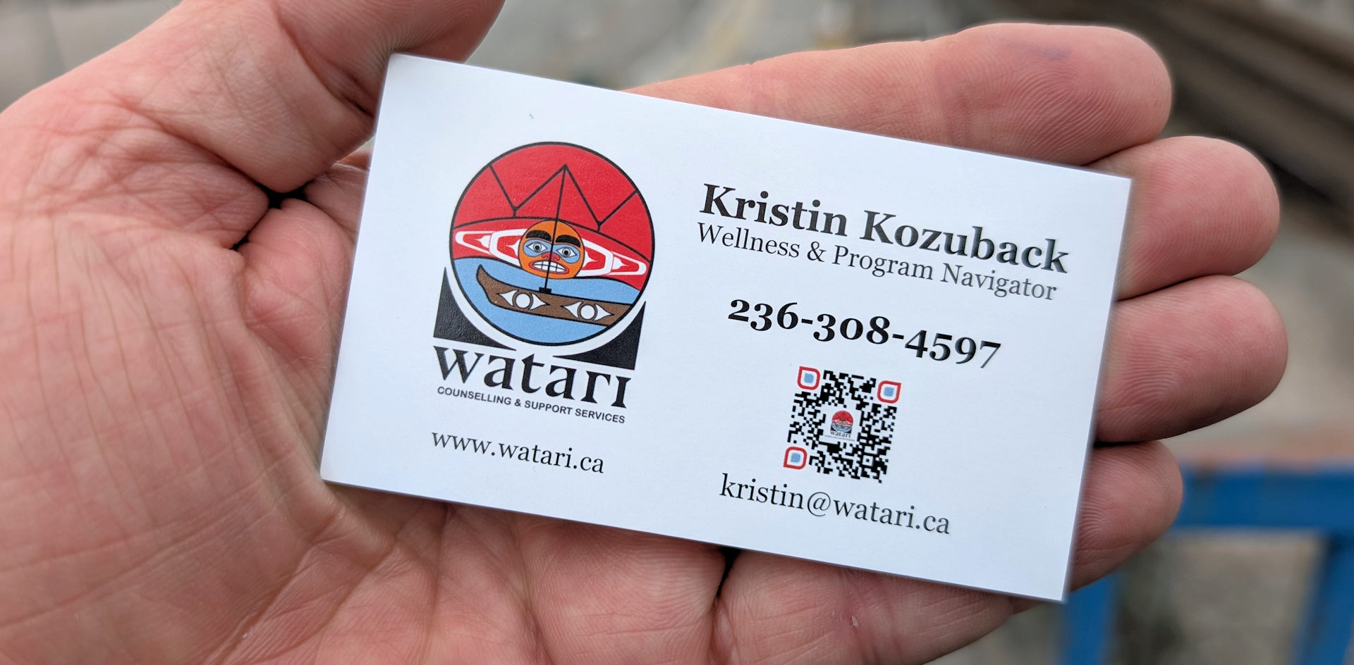 Visitenkarte Kristin Kozuback Watari 320 Vancouver