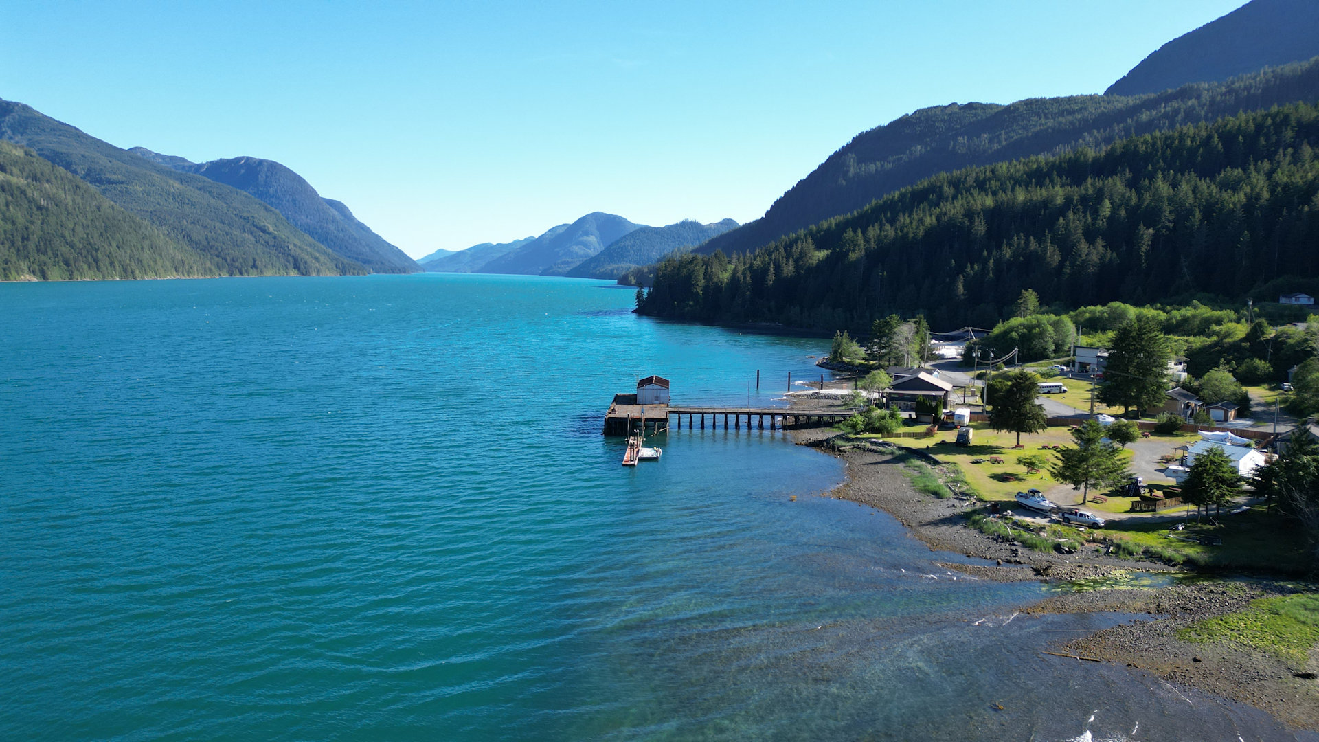 Luftbild Tahsis Campingplatz