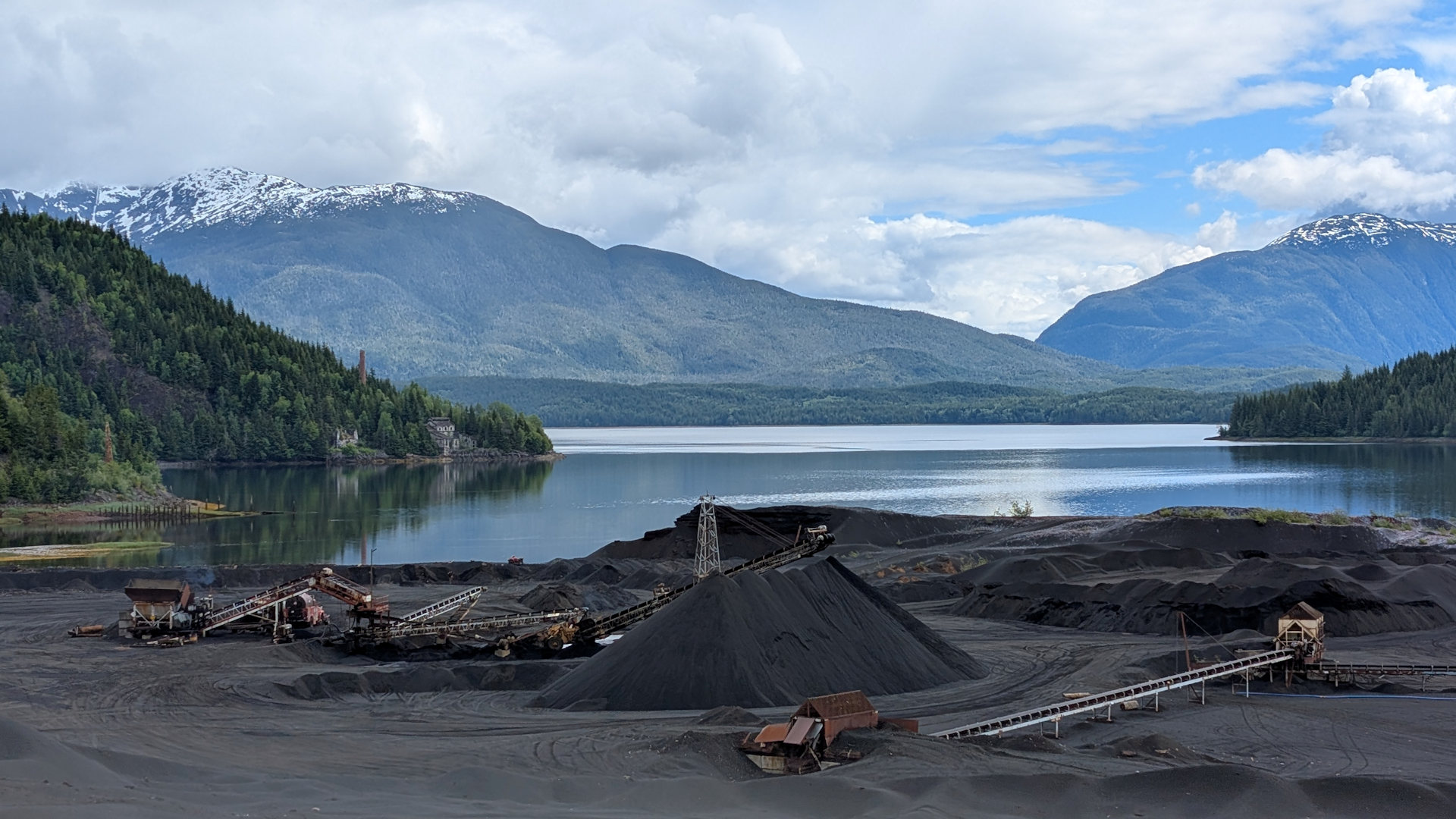 Aktive Mine in Anyox in der abrasives Granulat abgebaut wird
