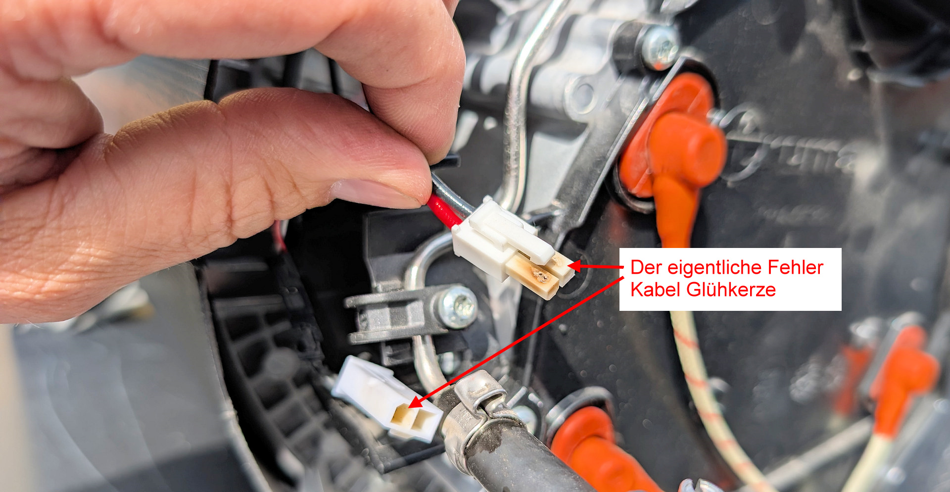 Verschmorter Stecker in einer Truma D6E Diesel heizung