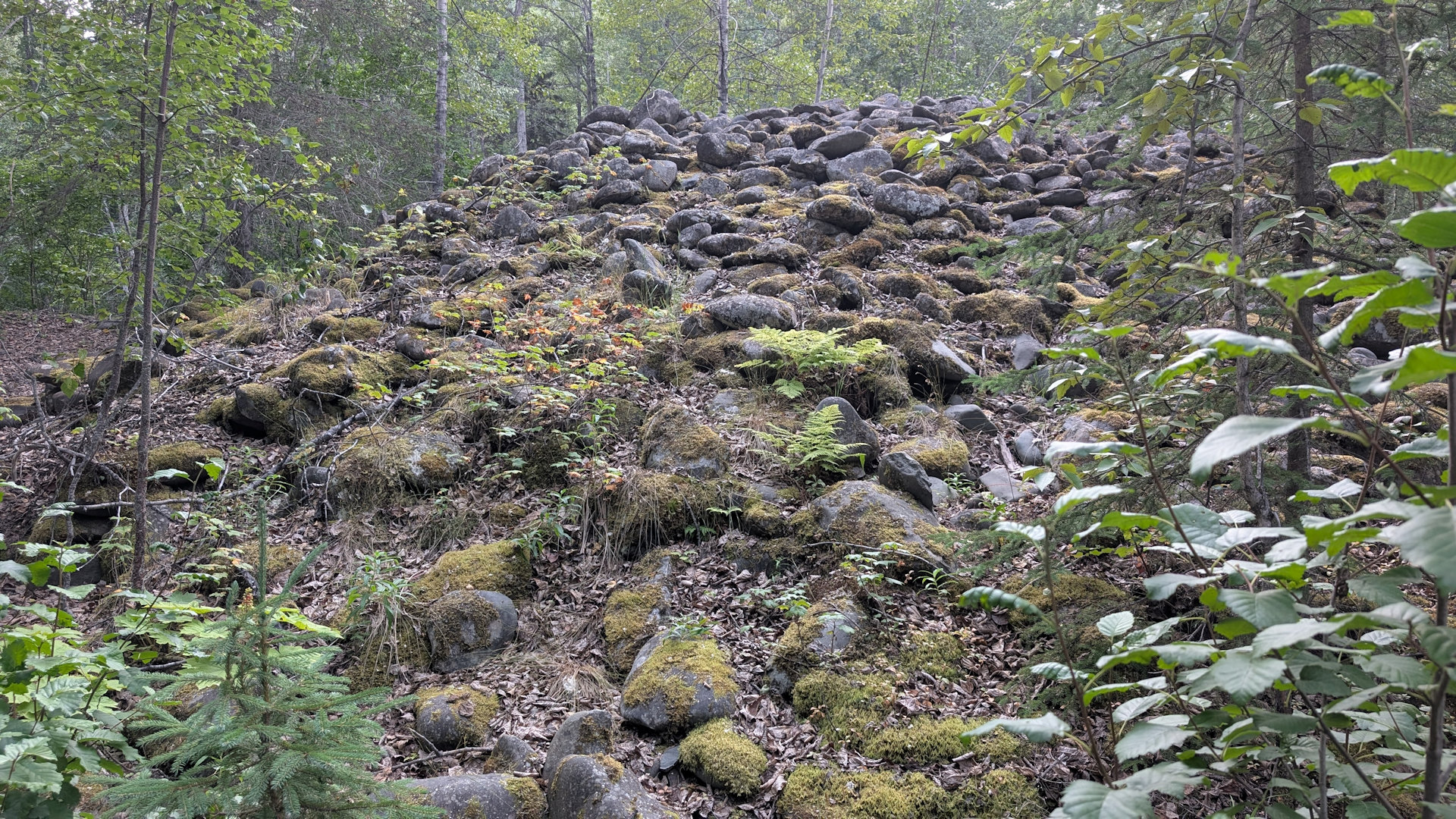 Tailings Berg aus Steinen in Hope 