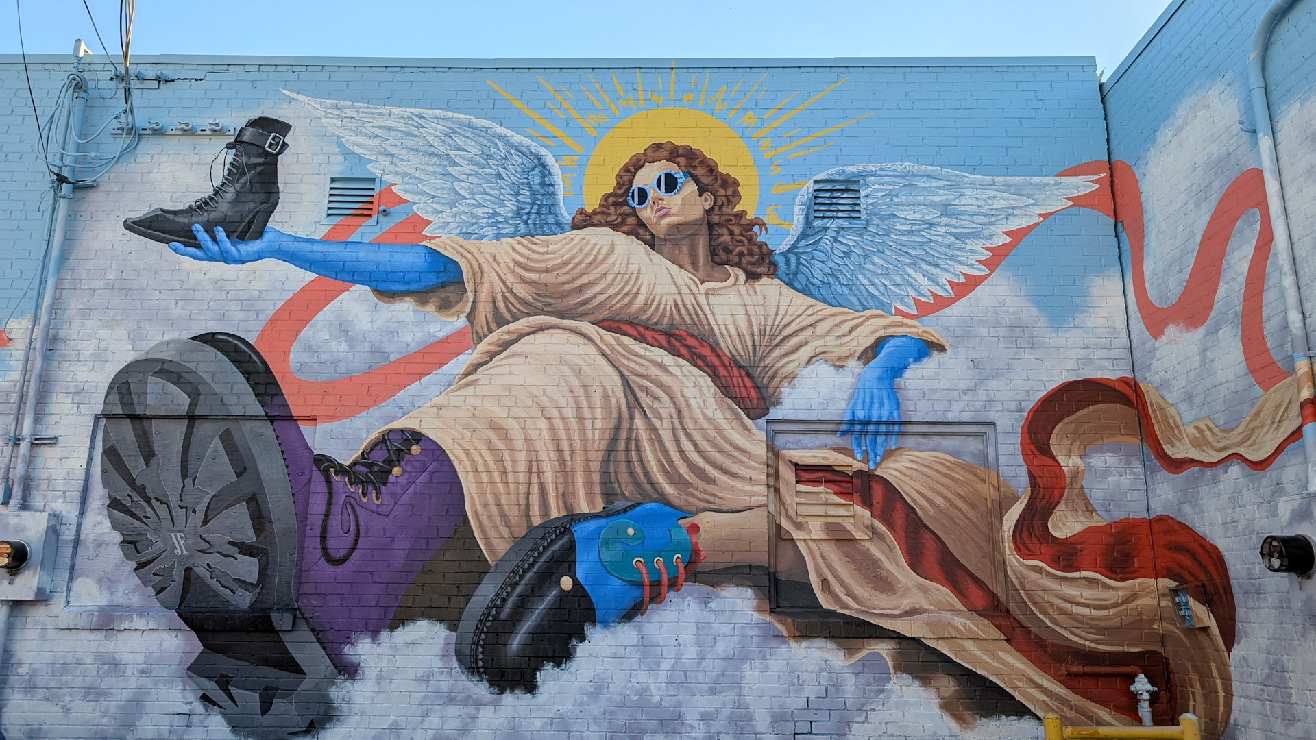 "Walk in Peace" Graffiti von dem kanadischen Künstler Josh Harnack in Edmonton 